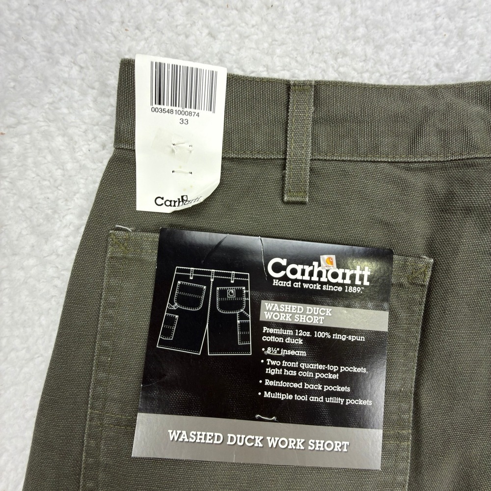 Carhartt Washed Duck Work Shorts Mens‎ 33 B25 MOS Moss Green NWT NOS